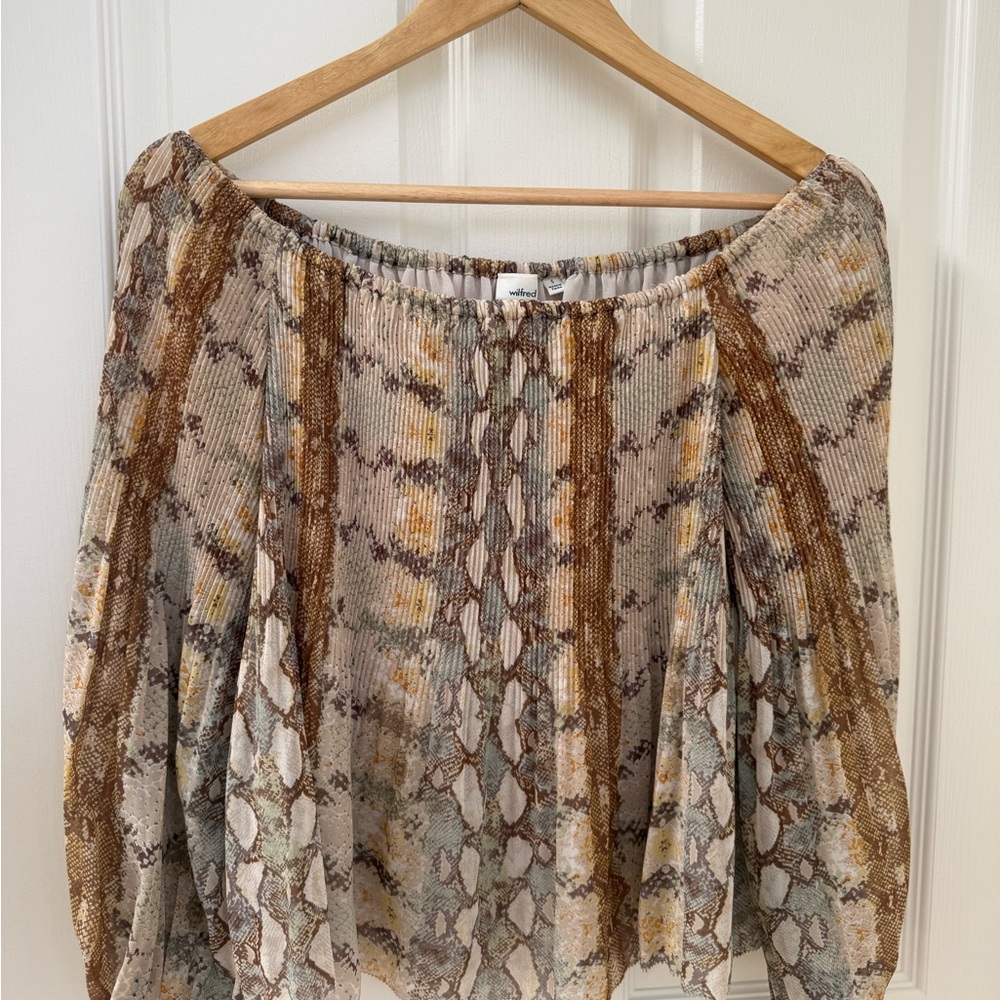 Wilfred Snake Print Off-Shoulder Top